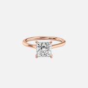  The Solitaire Lexie Princess Lab Diamond Ring 18k Rose Gold 001