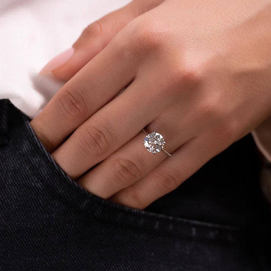  The Solitaire Lexie Round Lab Diamond Ring 14k White Gold 003