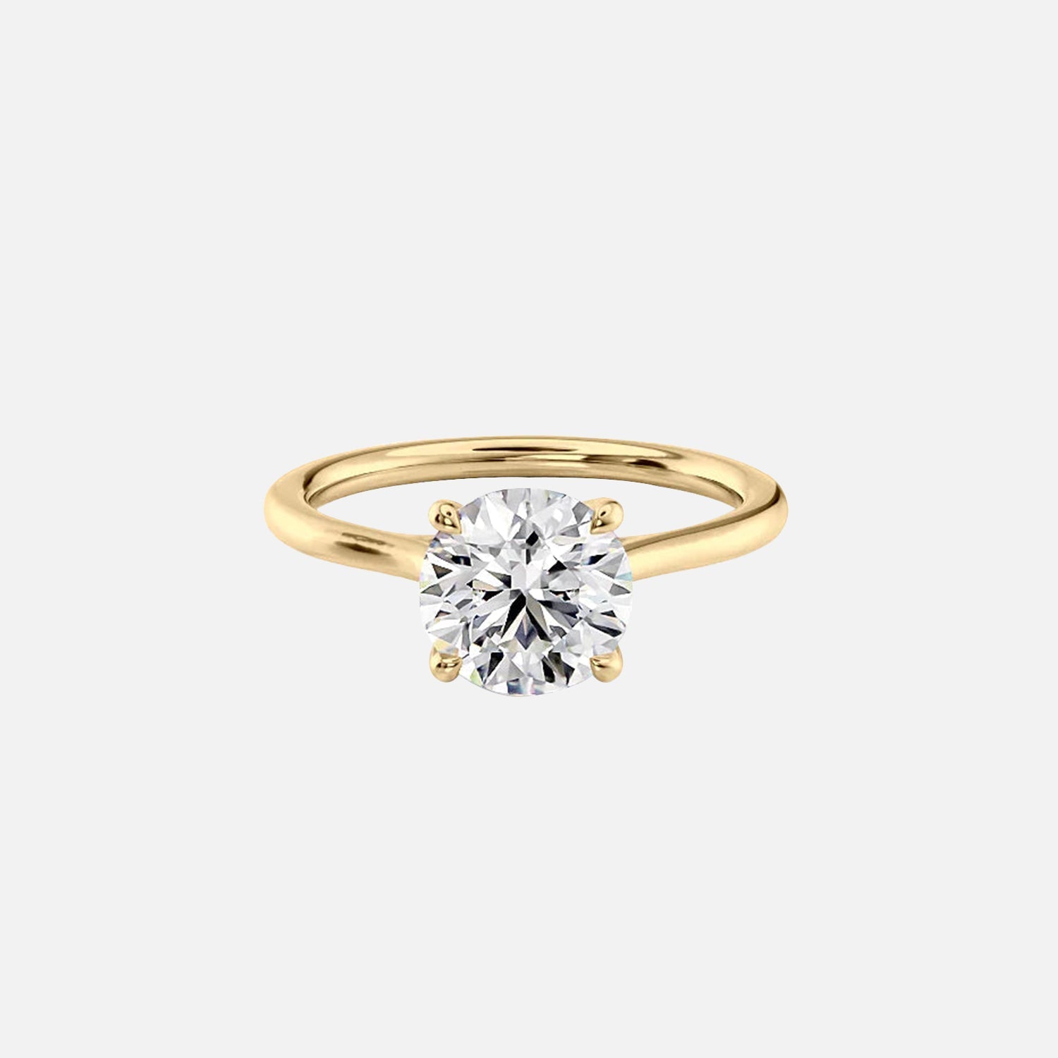 The Solitaire Lexie Round Lab Diamond Ring 14k Yellow Gold 001