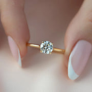  The Solitaire Lexie Round Moissanite Ring 18k Yellow Gold 005 Final
