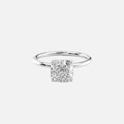  The Solitaire Lily Cushion Lab Diamond Ring 14k White Gold 001