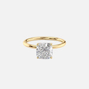 The Solitaire Lily Cushion Lab Diamond Ring 14k Yellow Gold 001