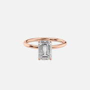  The Solitaire Lily Emerald Moissanite Ring 14k Rose Gold 001