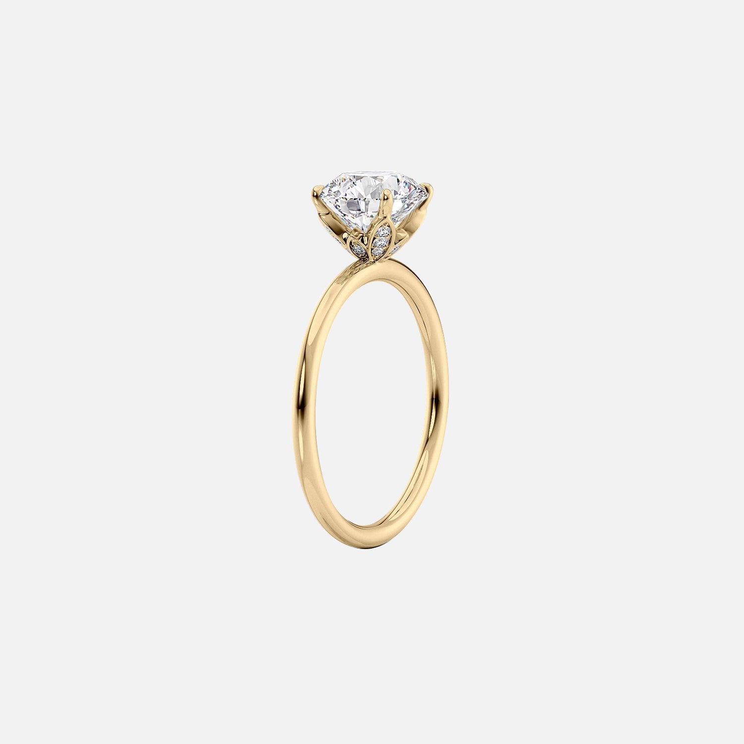  The Solitaire Lily Emerald Moissanite Ring 14k Yellow Gold 002
