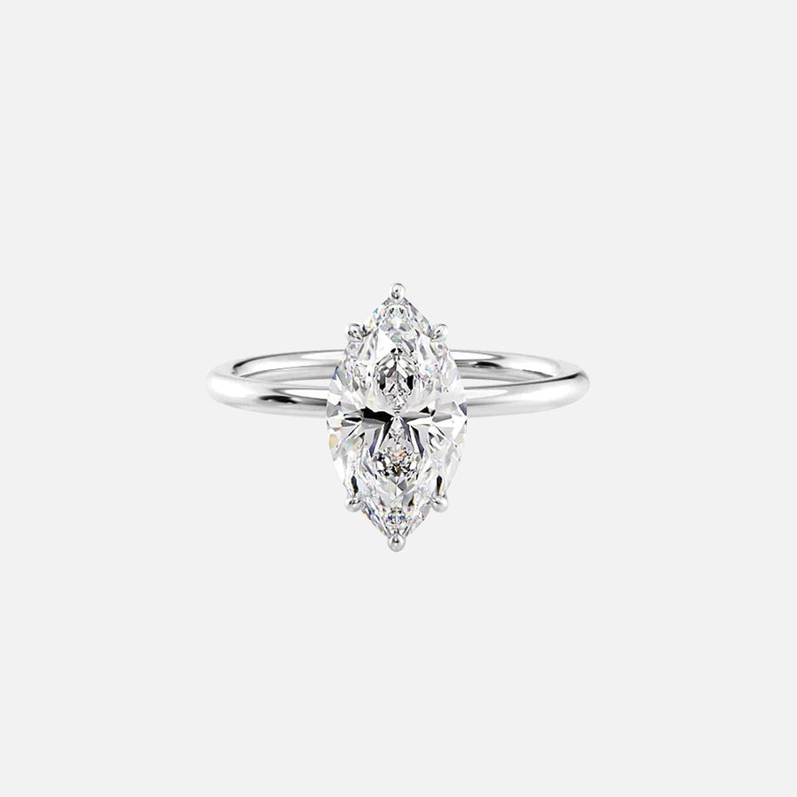  The Solitaire Lily Marquise Lab Diamond Ring 18k White Gold 001