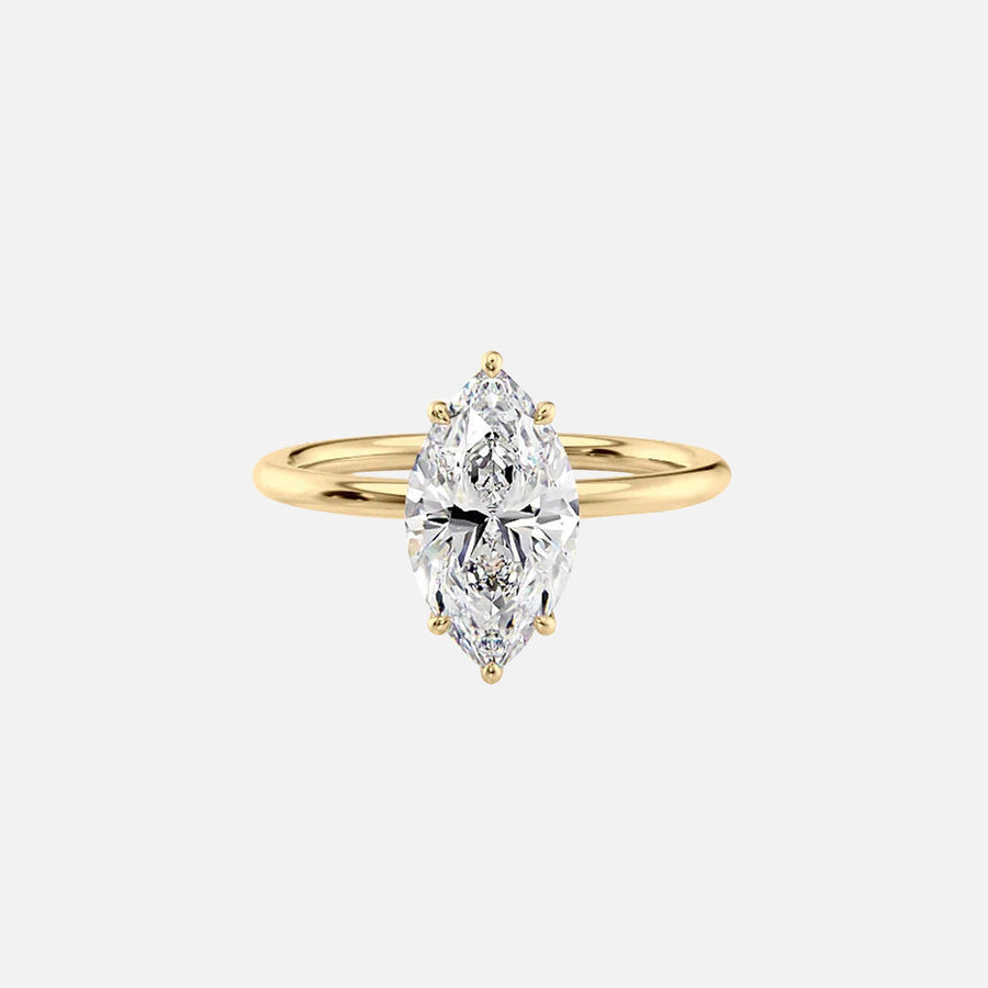  The Solitaire Lily Marquise Lab Diamond Ring 18k Yellow Gold 001