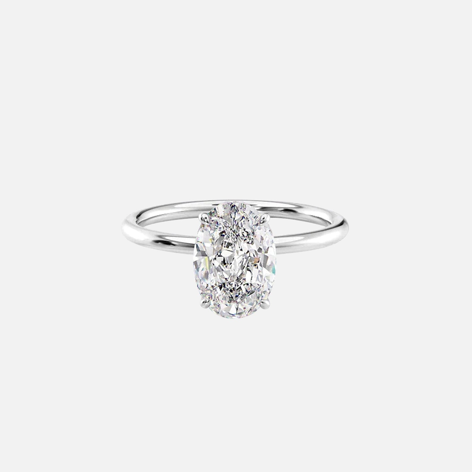  The Solitaire Lily Oval Lab Diamond Ring 14k White Gold 001