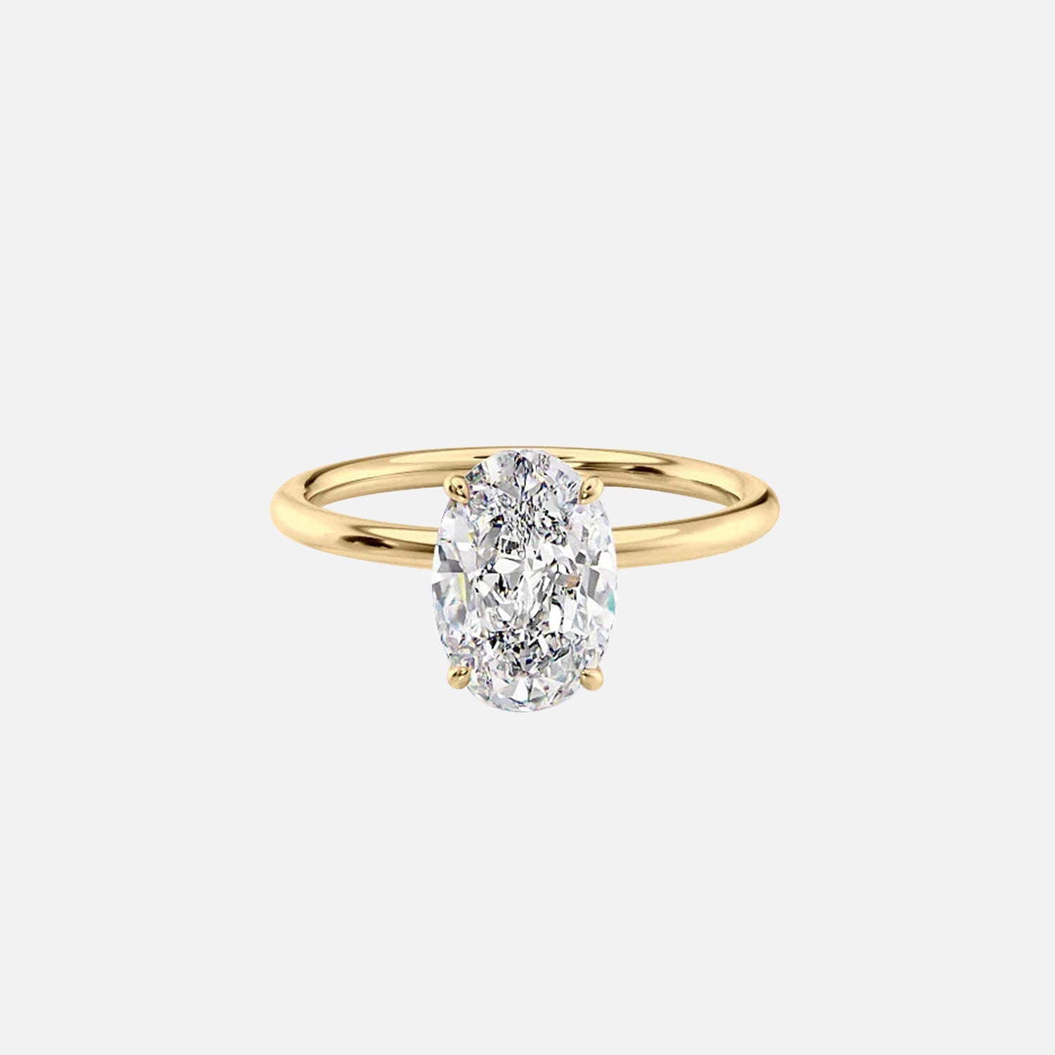 The Solitaire Lily Oval Lab Diamond Ring 14k Yellow Gold 001