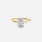 The Solitaire Lily Oval Moissanite Ring 14k Yellow Gold 001
