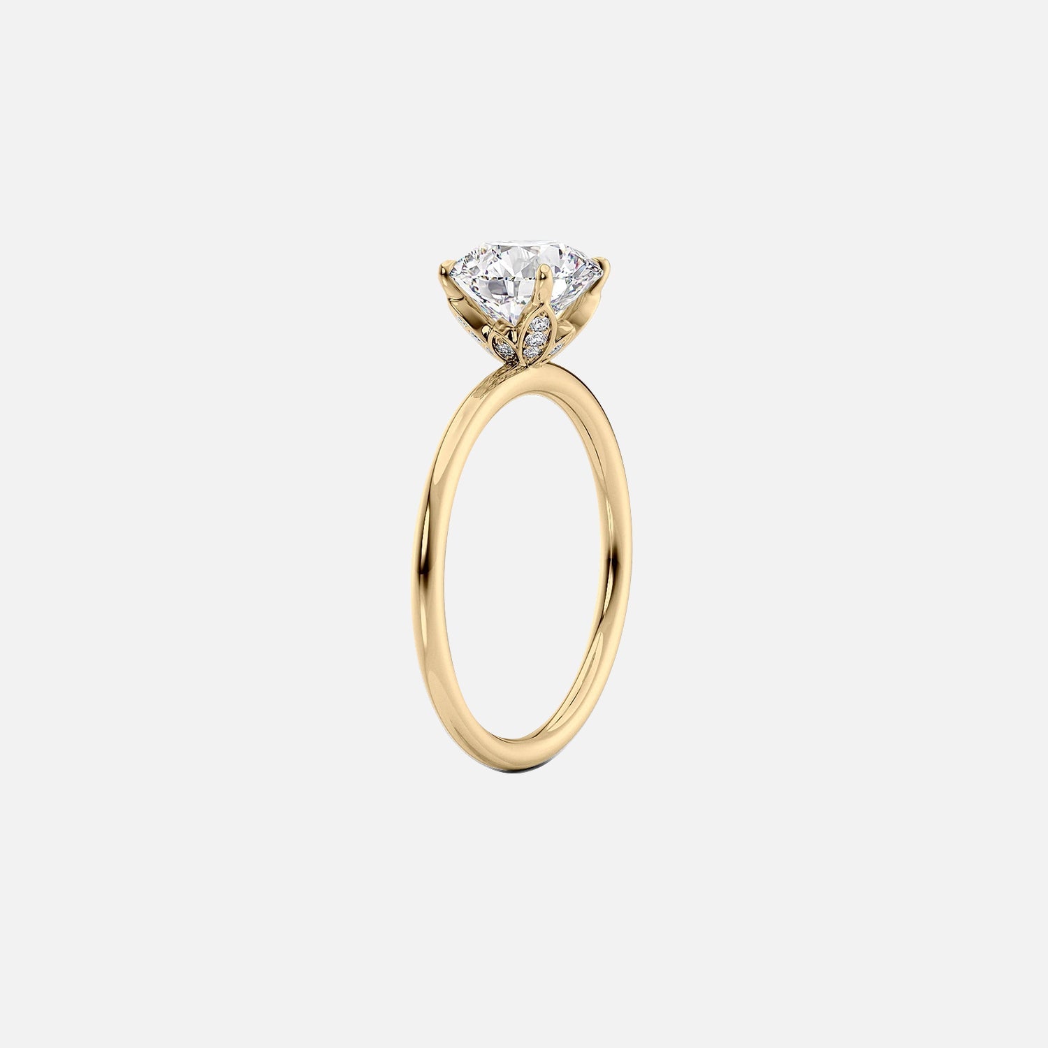  The Solitaire Lily Pear Moissanite Ring 14k Yellow Gold 002