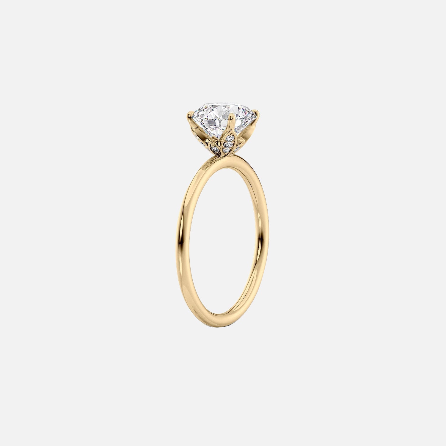  The Solitaire Lily Round Lab Diamond Ring 14k Yellow Gold 002