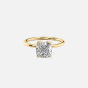 The Solitaire Lisa Cushion Lab Diamond Ring 14k Yellow Gold 001