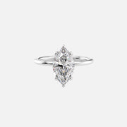  The Solitaire Lisa Marquise Moissanite Ring 18k White Gold 001