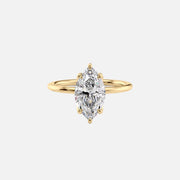  The Solitaire Lisa Marquise Moissanite Ring 18k Yellow Gold 001