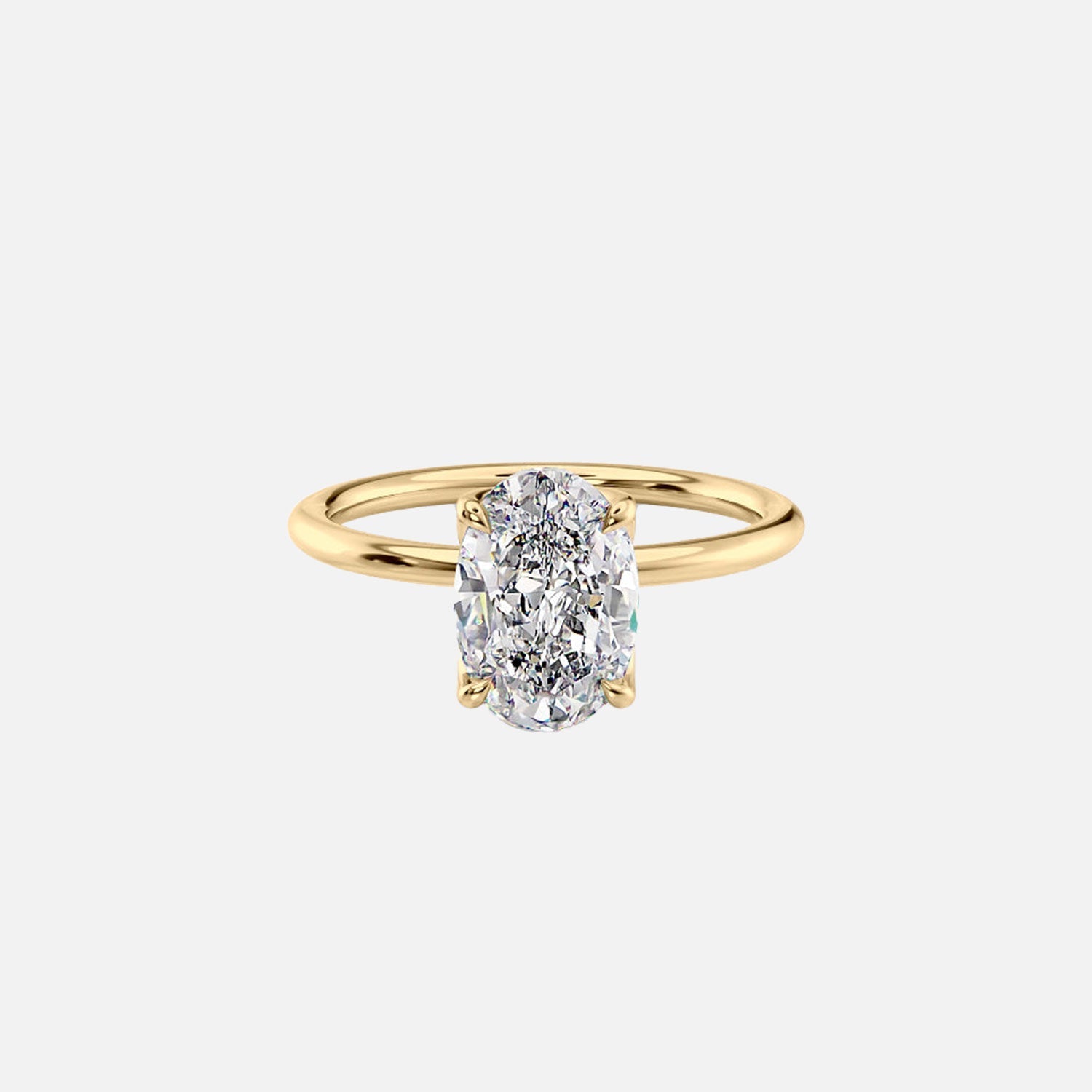 The Solitaire Lisa Oval Lab Diamond Ring 14k Yellow Gold 001