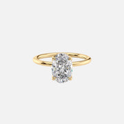 The Solitaire Lisa Oval Lab Diamond Ring 14k Yellow Gold 001