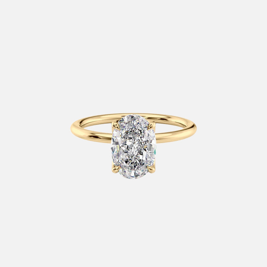 The Solitaire Lisa Oval Lab Diamond Ring 14k Yellow Gold 001