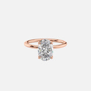  The Solitaire Lisa Oval Lab Diamond Ring 18k Rose Gold 001