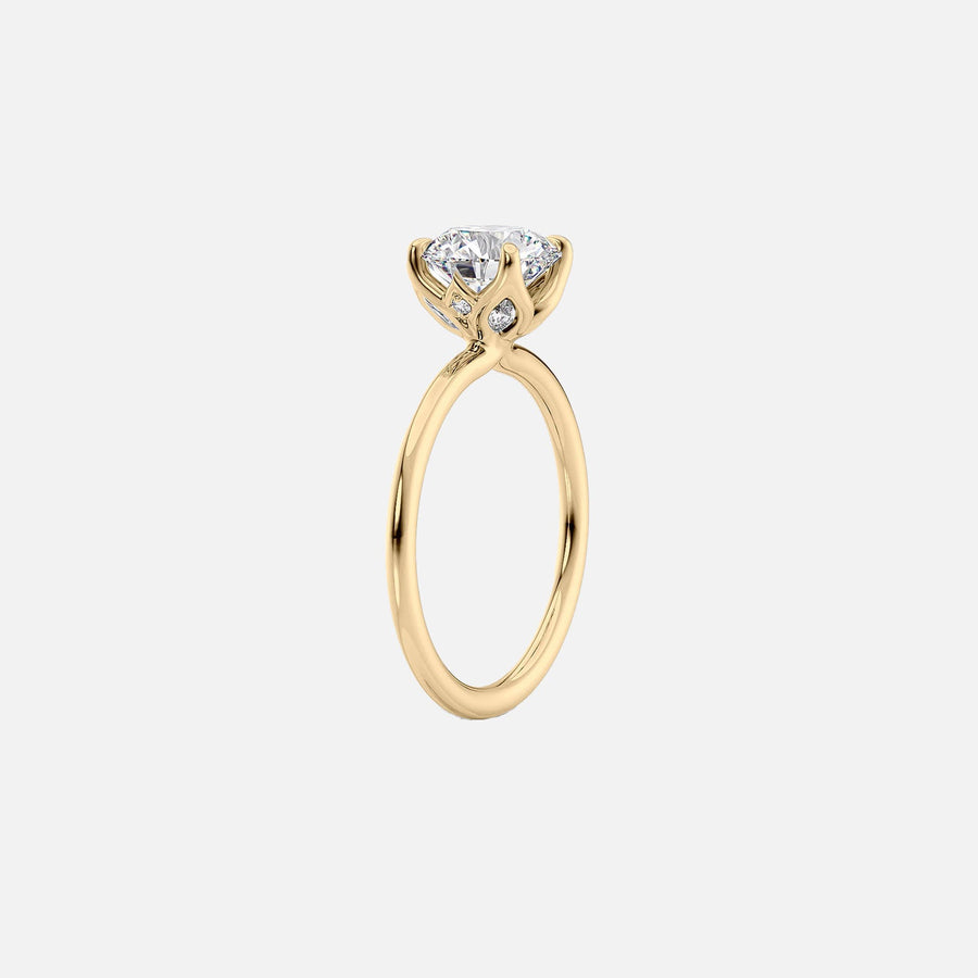  The Solitaire Lisa Oval Lab Diamond Ring 18k Yellow Gold 002