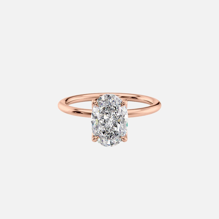  The Solitaire Lisa Oval Moissanite Ring 14k Rose Gold 001