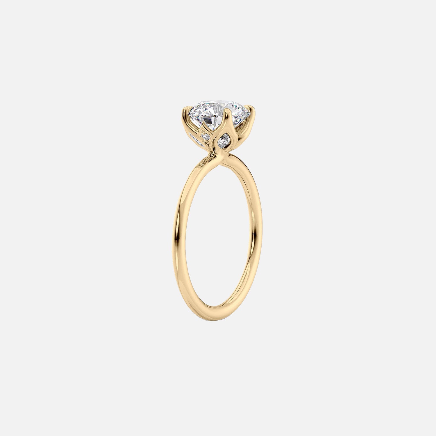  The Solitaire Lisa Princess Lab Diamond Ring 14k Yellow Gold 002