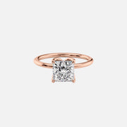  The Solitaire Lisa Princess Moissanite Ring 18k Rose Gold 001