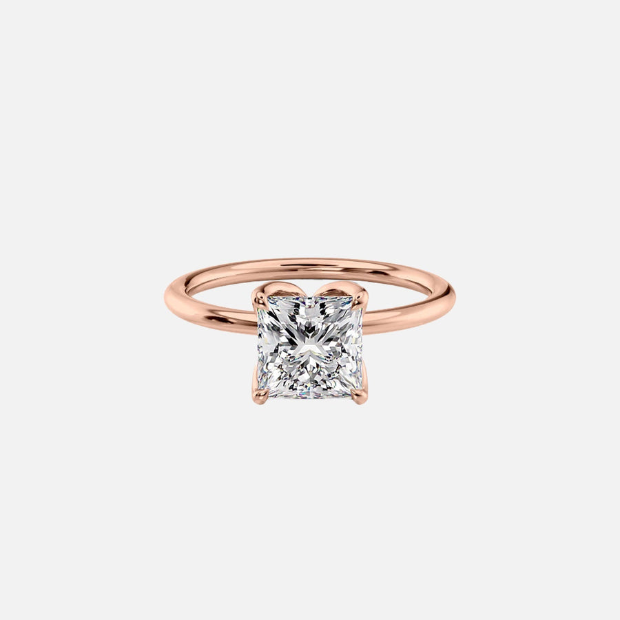  The Solitaire Lisa Princess Moissanite Ring 18k Rose Gold 001