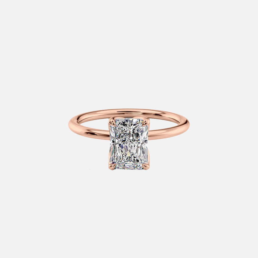  The Solitaire Lisa Radiant Lab Diamond Ring 14k Rose Gold 001