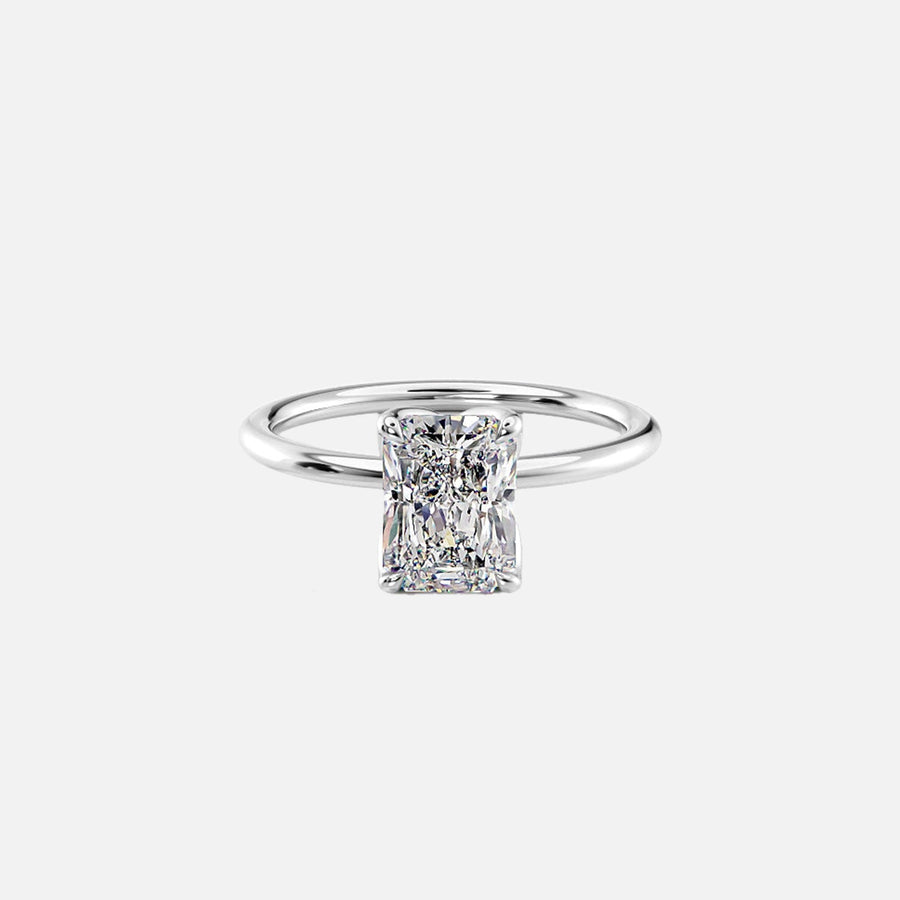  The Solitaire Lisa Radiant Moissanite Ring 14k White Gold 001