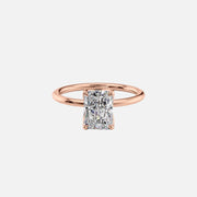  The Solitaire Lisa Radiant Moissanite Ring 18k Rose Gold 001