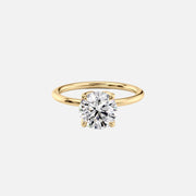 The Solitaire Lisa Round Lab Diamond Ring 14k Yellow Gold 001