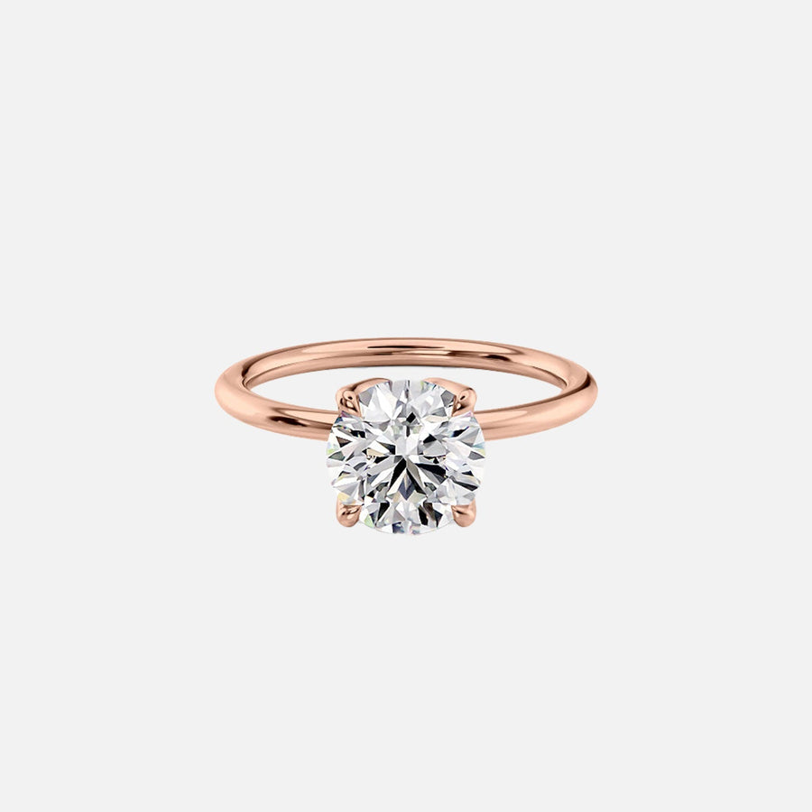  The Solitaire Lisa Round Lab Diamond Ring 18k Rose Gold 001