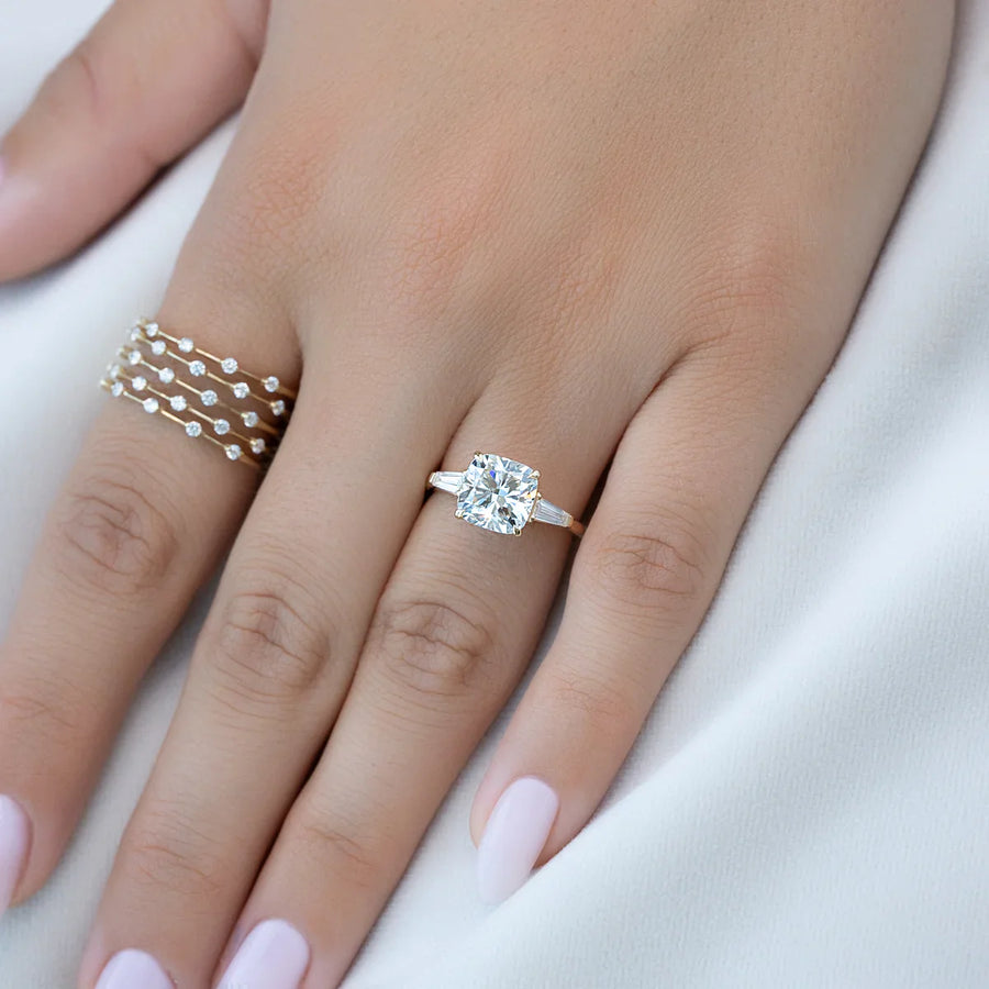  The Solitaire Liv Cushion Lab Diamond Ring 18k Yellow Gold 003