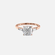  The Solitaire Liv Cushion Moissanite Ring 18k Rose Gold 001
