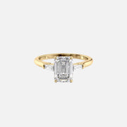  The Solitaire Liv Emerald Moissanite Ring 14k Yello Gold 001