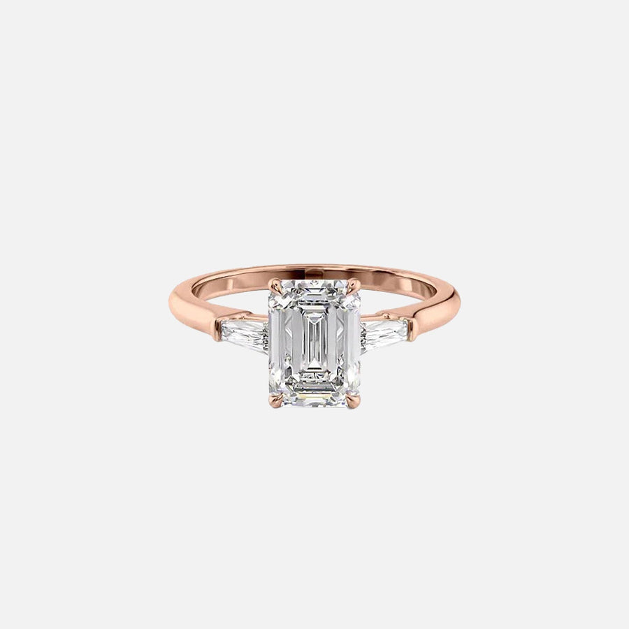 The Solitaire Liv Emerald Moissanite Ring 18k Rose Gold 001