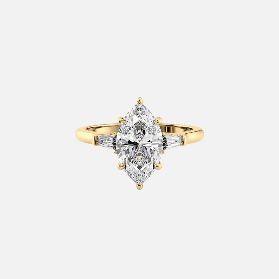 The Solitaire Liv Marquise Lab Diamond Ring 14k Yellow Gold 001