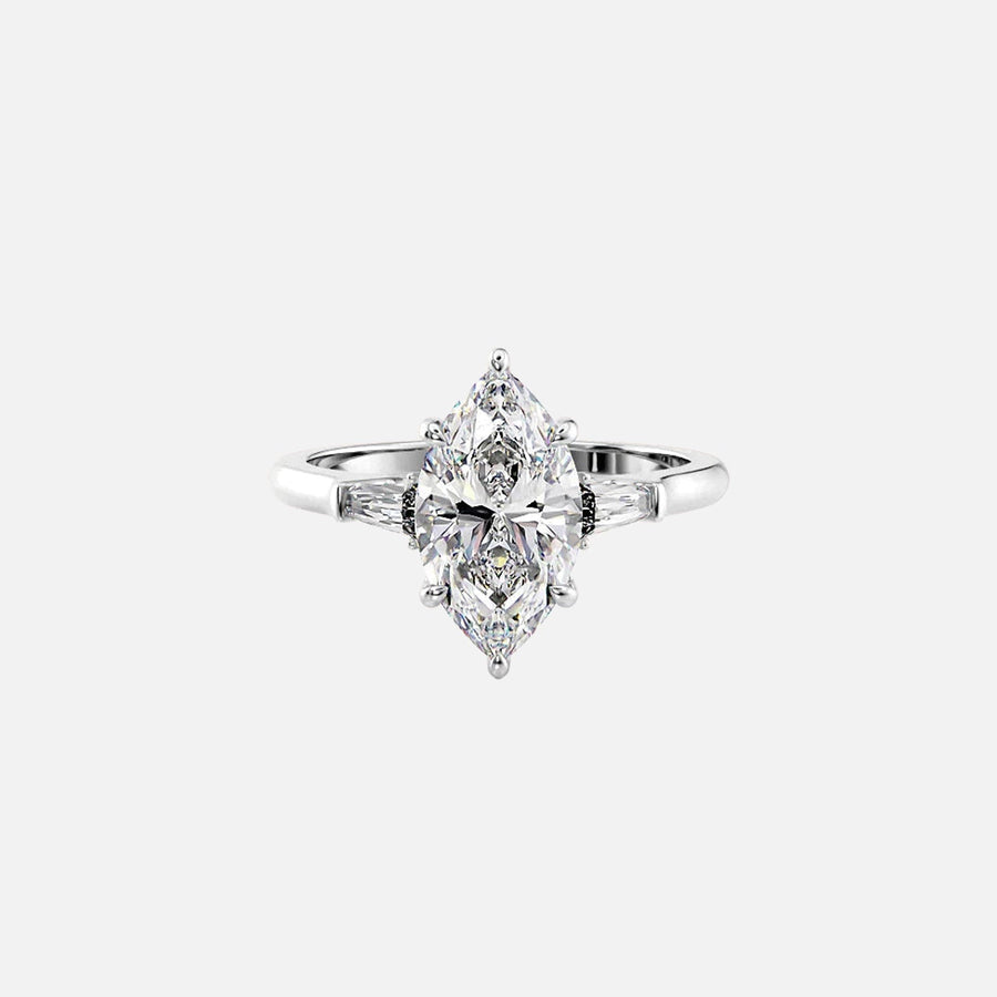  The Solitaire Liv Marquise Moissanite Ring 18k White Gold 001