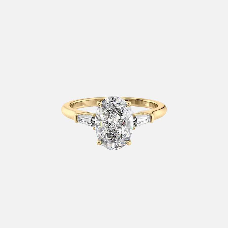  The Solitaire Liv Oval Lab Diamond Ring 18k Yellow Gold 001