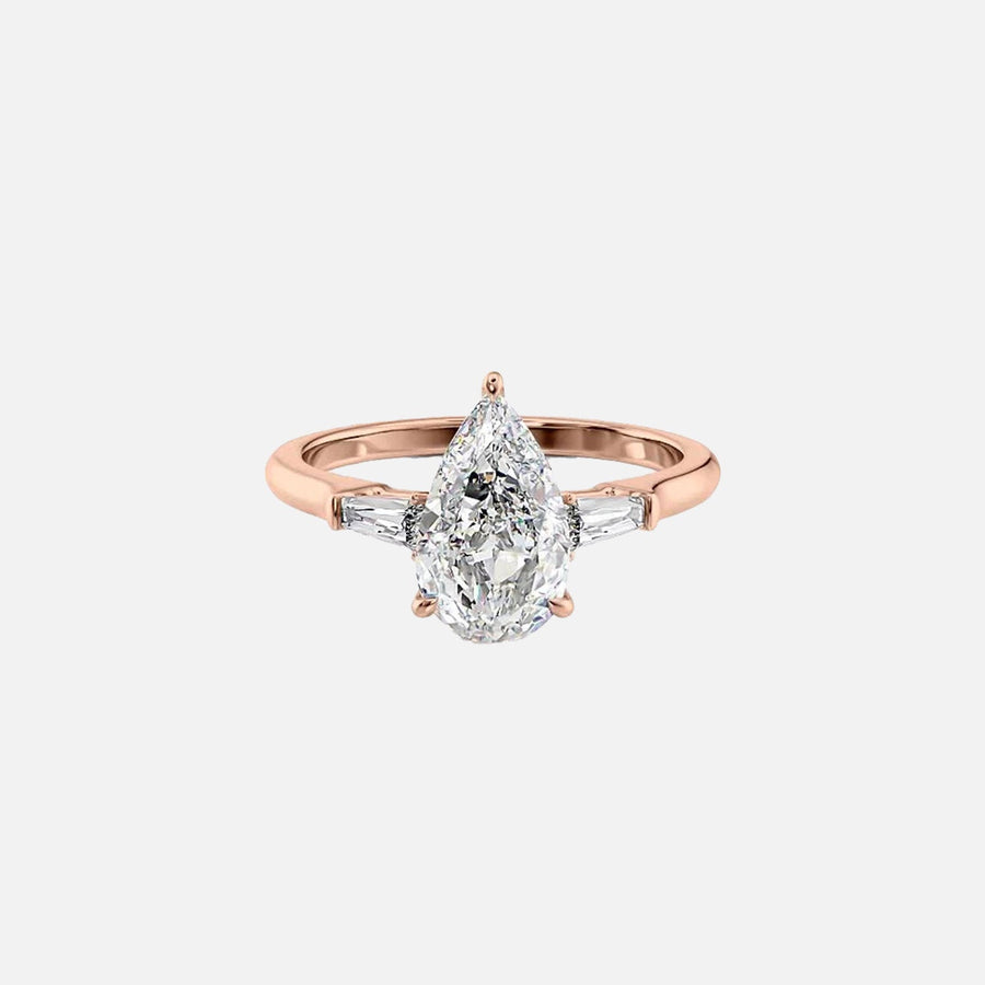  The Solitaire Liv Pear Lab Diamond Ring 14k Rose Gold 001