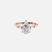  The Solitaire Liv Pear Moissanite Ring 14k Rose Gold 001