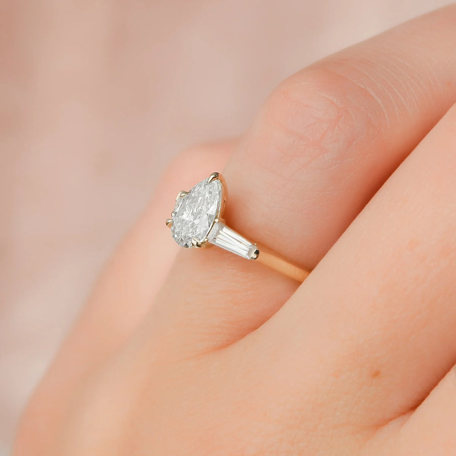  The Solitaire Liv Pear Moissanite Ring 14k Yellow Gold 004 Final