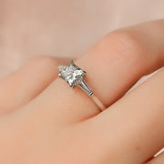  The Solitaire Liv Princess Moissanite Ring 18k White Gold 003