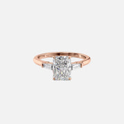  The Solitaire Liv Radiant Moissanite Ring 14k Rose Gold 001