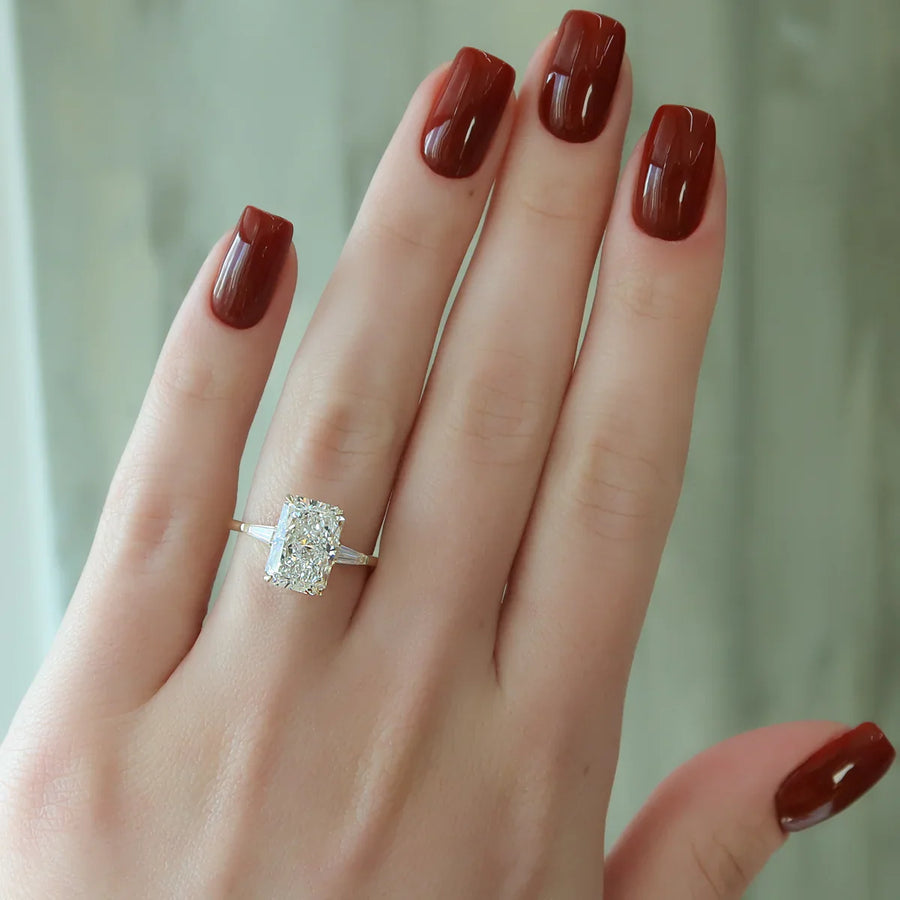  The Solitaire Liv Radiant Moissanite Ring 14k Yellow Gold 003