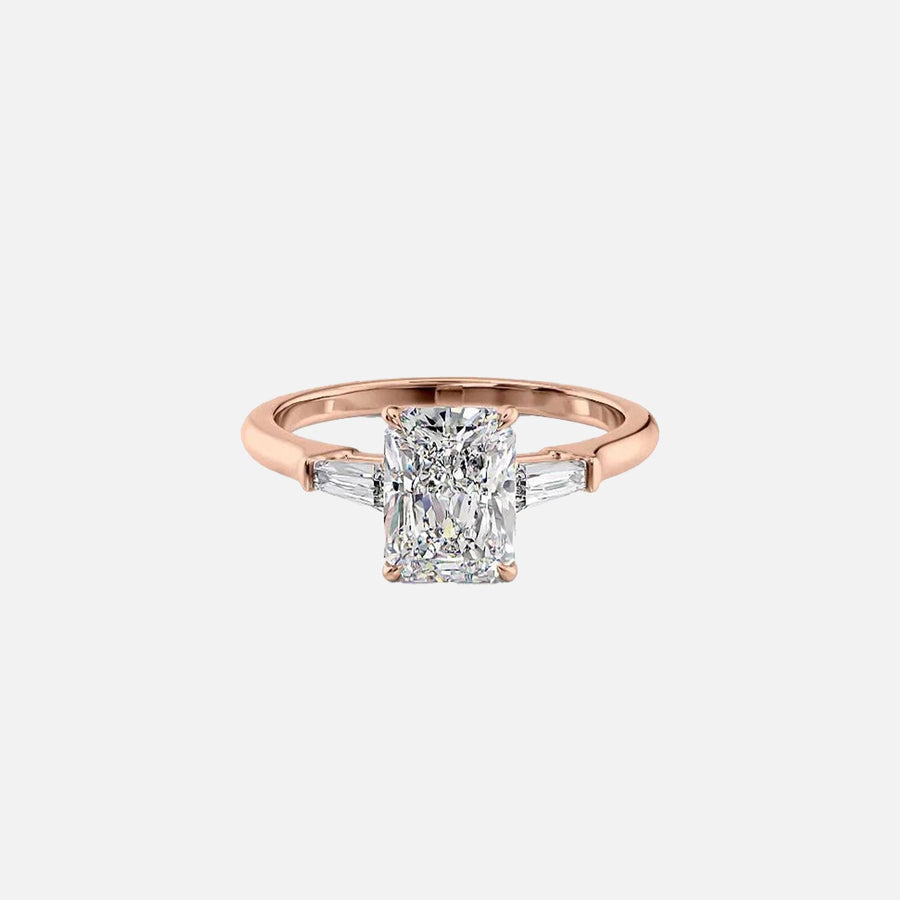  The Solitaire Liv Radiant Moissanite Ring 18k Rose Gold 001