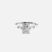  The Solitaire Liv Radiant Moissanite Ring 18k White Gold 001