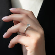  The Solitaire Liv Round Lab Diamond Ring 18k White Gold 003