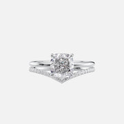  The Solitaire Low Profile Kamellie Cushion Moissanite Ring 18k White Gold 003