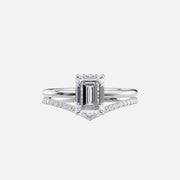  The Solitaire Low Profile Kamellie Emerald Lab Diamond Ring 14k White Gold 003